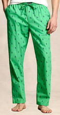NWT Polo Ralph Lauren Men's All Over Pony Pajama Pant sz M Sleepwear Green/Blue