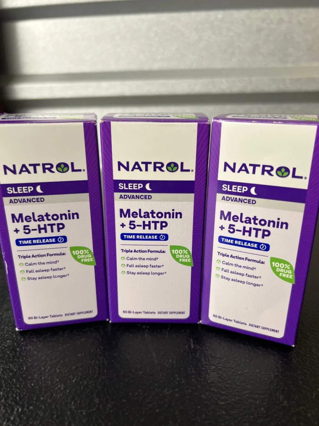 2x Natrol Advanced Sleep Melatonin + 5-HTP Time Release 60 Bi-Layer Tablets
