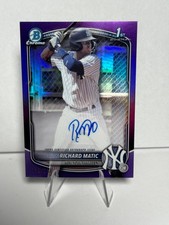 2025 Bowman Richard Matic Chrome Auto Purple Refractor 1st #'d /250 Yankees