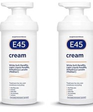 2x E45 Cream Moisturiser for Dry Sensitive Skin 500g (1000g) Total