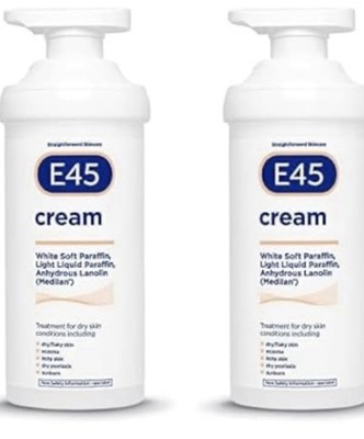2x E45 Creme Feuchtigkeitscreme für trockene empfindliche Haut 500g (1000g) Gesamt