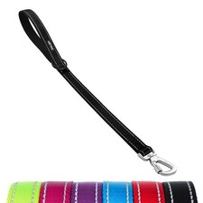Short Dog Leash 2 ft, 24 Inches Traffic Leashes for Dogs, Nylon Reflective Do...