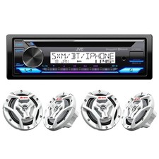 JVC KD-T92MBS Marine CD Receiver Bluetooth  2 Pairs CS-DR6201MW 6.5" Speakers