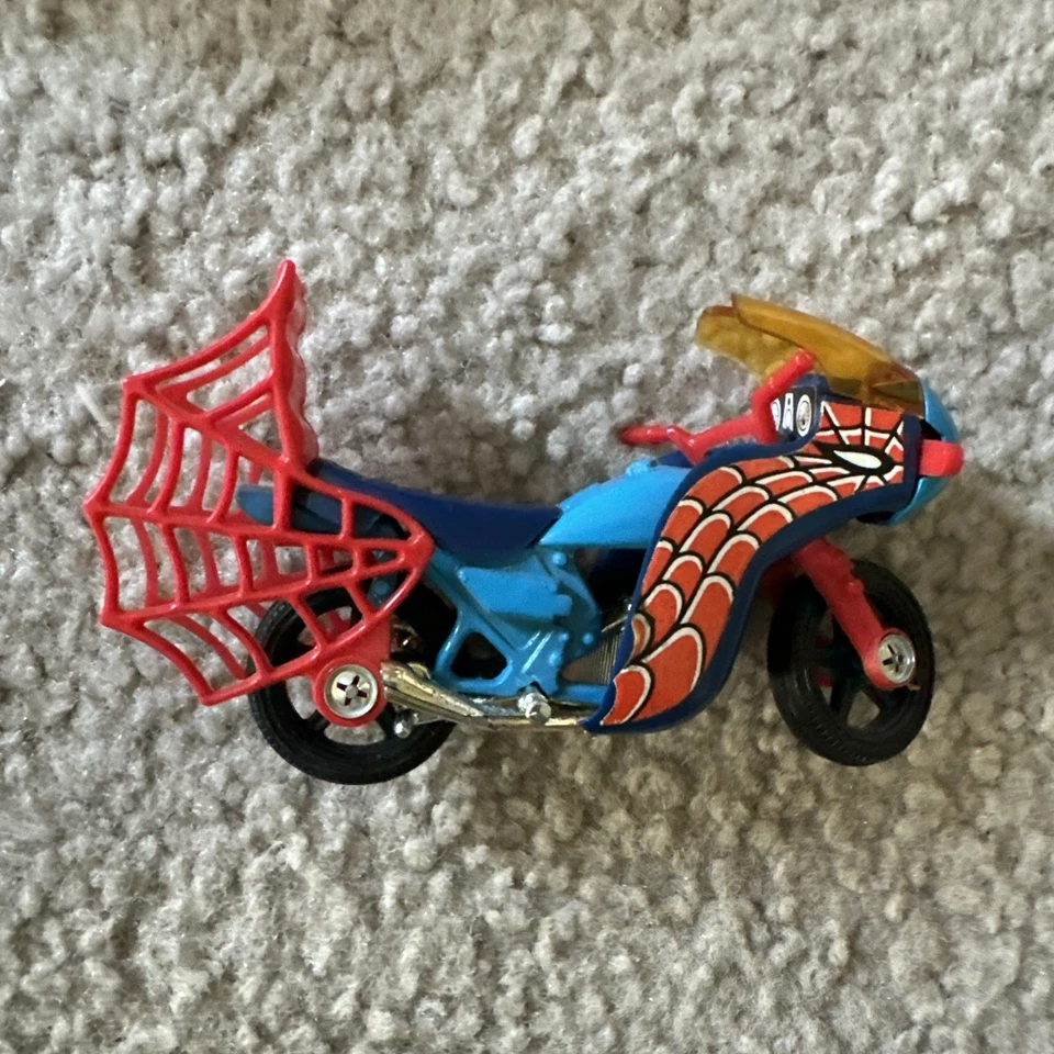 Corgi Spiderman Spider-bike Motorcycle with white wheels - Used - RARE- READ - Image 2 of 4