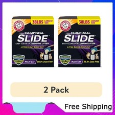  2 pack ARM  HAMMER Clump  Seal SLIDE Cat Litter, Easy Clean-up Multi-Cat