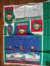 CHRISTMAS Vintage DAISY KINGDOM RUDI REINDEER Adult APRON  Fabric Panel - 1990's