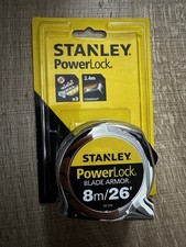Stanley Chrome Powerlock 8m/26ft Tape Measure Mylar Coated with Belt Clip