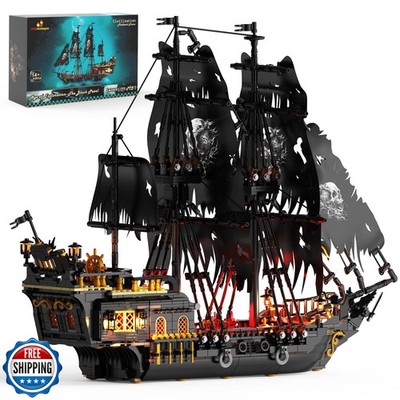 JMBricklayer Pirate Ship Building Toys with Lights, Pearl Pirate 