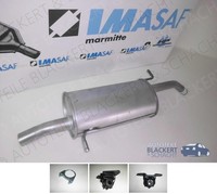 Imasaf Auspuff Endtopf+Anbaueile für Citroen/Peugeot C2 C3 +Pluriel 1007 1.4 HDI