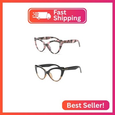 COVESATO Cat Eye Reading Glasses for Women,Fashion Oversized Ladies Readers(2 Mi