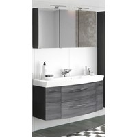 BadmöBel Set 120Cm Waschtisch M. Unterschrank Badezimmer Spiegelschrank GäSte Wc