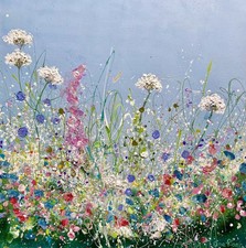 ORIGINAL  LARGE ABSTRACT ACRYLIC TEXTURED FLORAL PAINTING On 80 x 80cm Canvas.