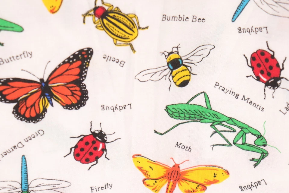 44"L x 44"W Fabric Traditions Bugs Insects Butterfly Grasshopper Ladybug Beetle - Image 4 of 4