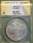 1898-S Morgan Silver Dollar $1 Coin ANACS AU 50 Details Cleaned