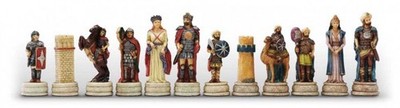 Italfama Romans vs Arabs Hand-Painted Resin Chess Pieces, 8cm King