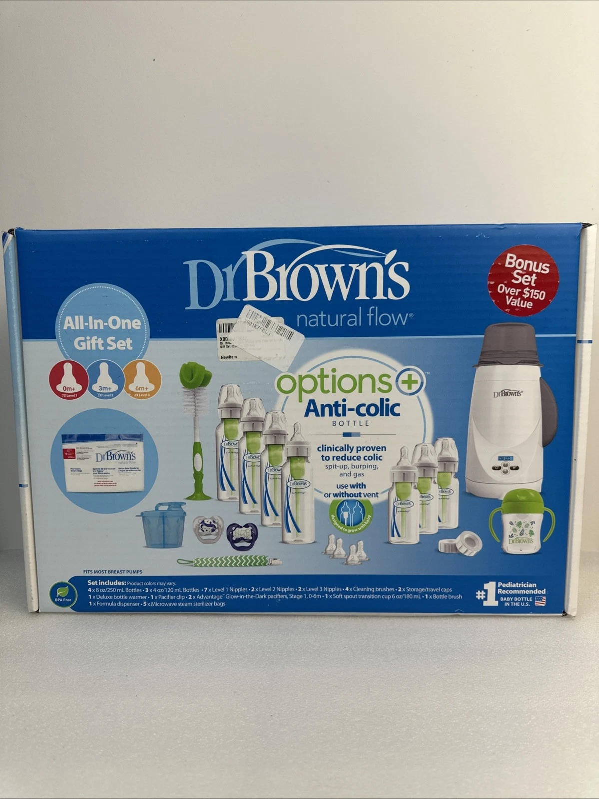 r. Brown's Natural Flow Anti-Colic Options+ All-In-One Gift Set for Newborn
