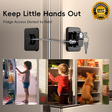 2 Pack Child Safety Refrigerator Lock Fridge Cabinet Freezer Door Lock 4 Keys