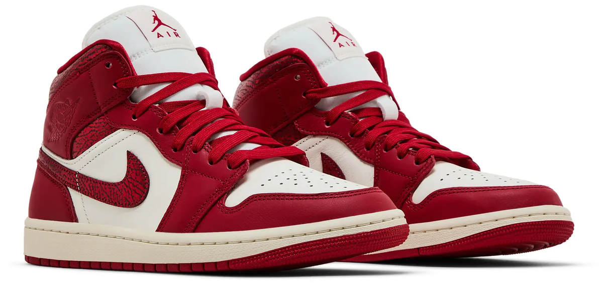 Nike Air Jordan 1 Mid SE Red Cracked Leather HJ9337-106