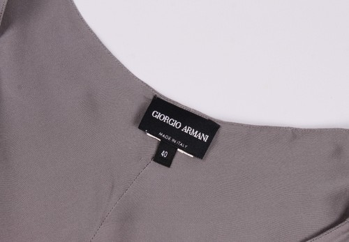 Vintage 90's Giorgio Armani Silk Silver Top Blouse Size 40 - Picture 5 of 9
