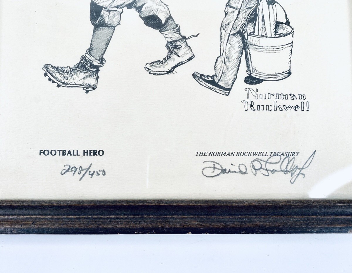 Football Hero By Norman Rockwell 298/450 Print By The Norman