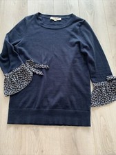 Ann Taylor Loft Navy Knit Cotton Sweater Top Sz XS