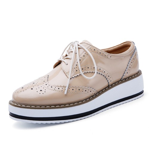 Pointed Toe Oxfords Brogue Flats Shoes 
