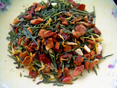 Pure Green Sencha  Tea Angel falls Blend Lemon Mango Cranberry Blend