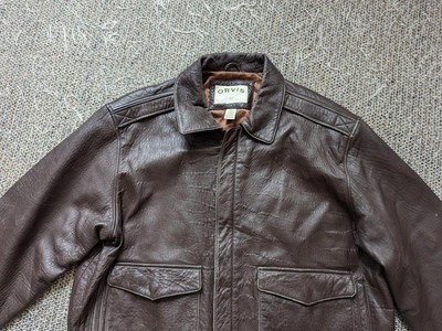 vintage ORVIS leather bomber XL brown jacket A2 G1 flight 50-52 