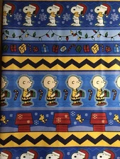 Peanuts Charlie Brown Snoopy Woodstock Christmas Wrapping Paper 20 Sq Ft LAST