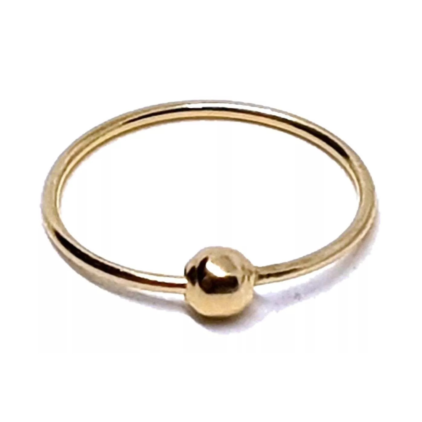 Gold Nose Ring Septum 9K Yellow Gold 22g (0.6mm) 8mm BCR Hoop Daith Jewellery
