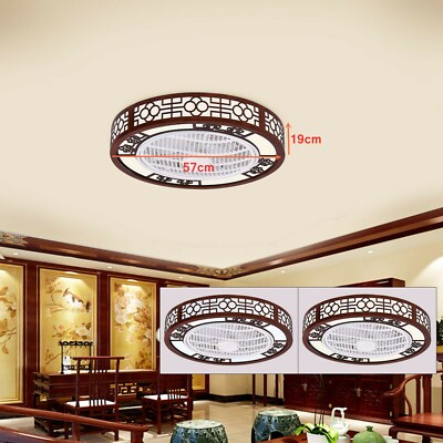 Retro Low Profile Ceiling Fan With Lights And Remote Dimmable 3 Speed Change