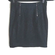 VTG Women S Metallic Black Uptown Punk Goth Witchy Grunge Faux Zip Mini Skirt