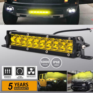 7INCH 60W Yellow Lens LED Work Light Bar Offroad Fog Driving Lamp Car 4WD Truck