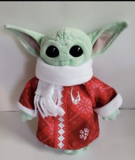 Disney Mandalorian The Child Star Wars Plush Stuffed Toy in Christmas Outfit