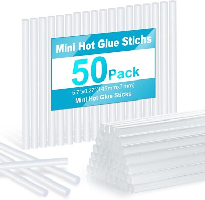 50 Pcs Mini Hot Glue Sticks for Glue Guns, 5.8'' Long x 0.27'' Diameter Small Size