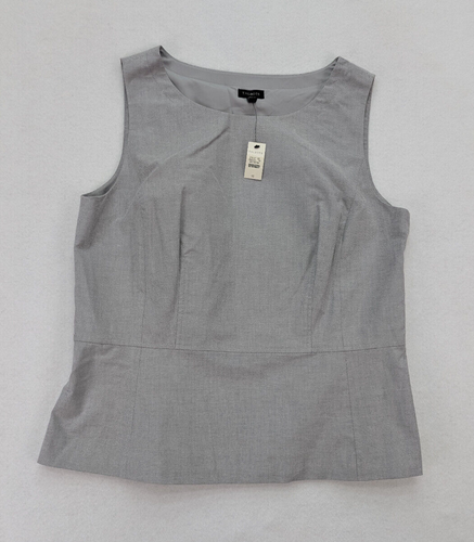 Talbots Women's Top Size 12 Gray Cotton Sleeveless Blouse NEW
