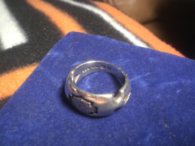 HARLEY DAVIDSON MOD .925 STERLING SILVER BAR & SHIELD MAN'S MEN RING 