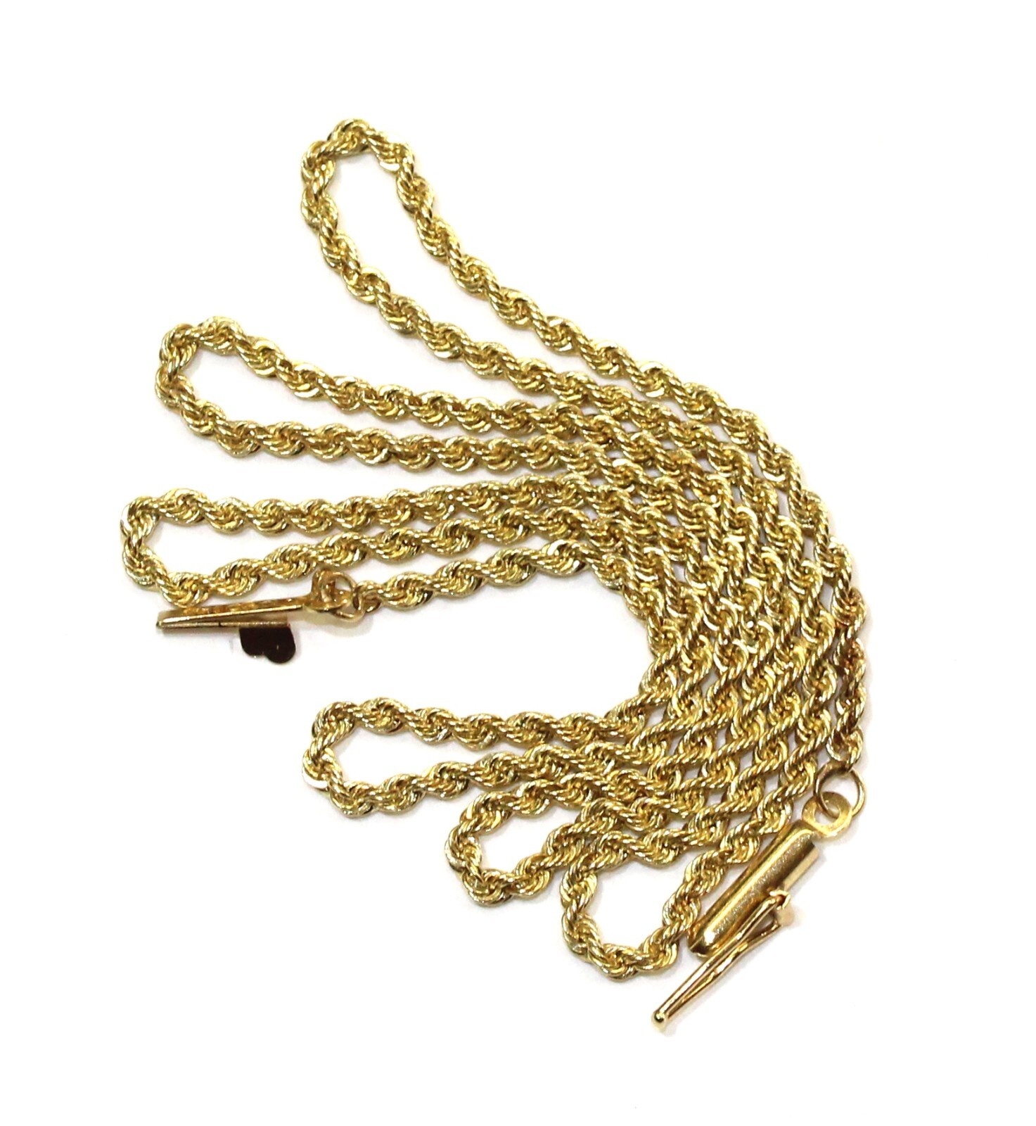 14k yellow gold rope chain necklace 4.8g estate vintage unique 16" eBay
