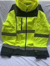 KWIK SAFETY Zip Jacket Mens XL High Visibility Class 3 Reflective Soft shell