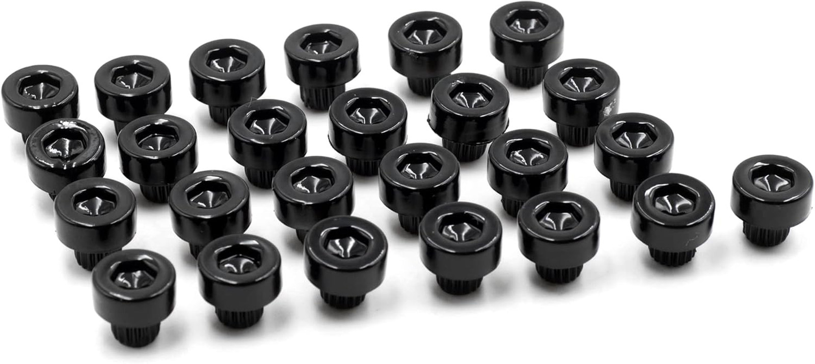 50pcs Wheel Rim Lip Rivets Nuts of 6.2mm/0.24in Hole Replacement Plastic Black R
