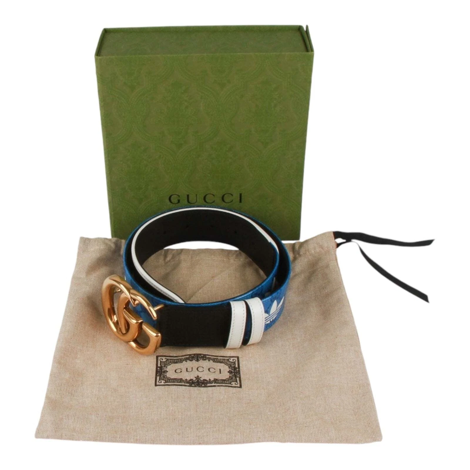 Authentique ceinture Gucci x Adidas Marmont bleue