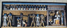 Egyptian Papyrus Handmade Painting, Judgment Papyrus Painting, Egyptian Papyrus.