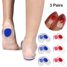 3 Pair Silicone Gel feet Cushion Foot Heel Cup Elastic Care Half Insole Shoe Pad