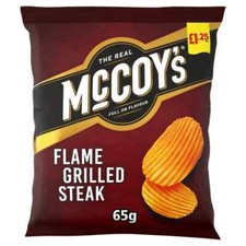 McCoys Flame Grilled Steak Flavour Crisps Large Bags  20 x 65gm