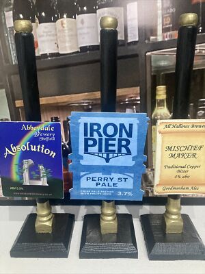Attrappe Bier Pumpe X 3 Pub Hausbar Mancave Real Ale Original Abzeichen Brauerei Neu