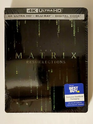 The Matrix Resurrections Steelbook: 4K, Blu Ray, Digital Sealed New US