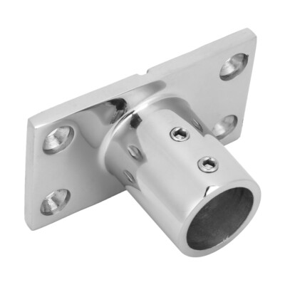 Stainless Steel 316 90 Degree Boat Handrail Fitting - 22mm Tube, Rectangular Marine Rail Fitting With Round Base - View #7