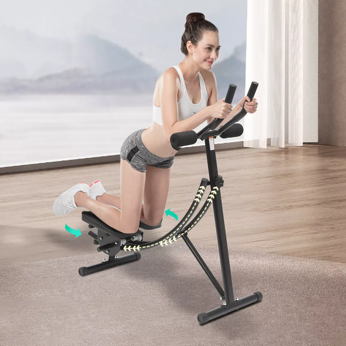 Foldable Abdominal Exercise Machine Ab Trainer Ab Workout Equipment for Home Gym