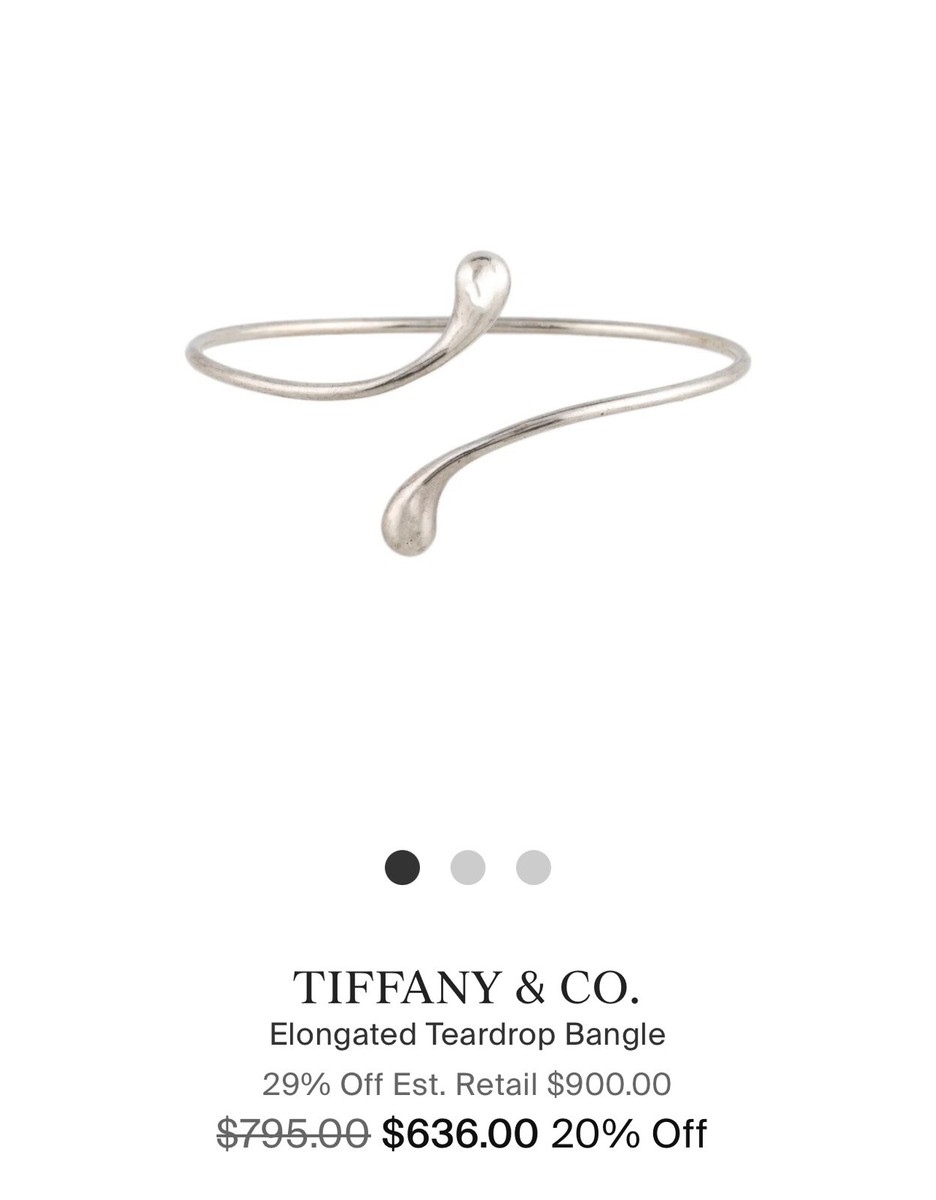 TIFFANY & CO. ELSA PERETTI Elongated Teardrop Sterling