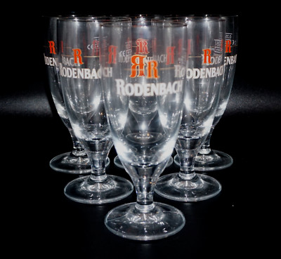 Rodenbach 6er Set Bierglas Belgien Bier Beer Glas 25 cl 33 cl Edel Selten NEU